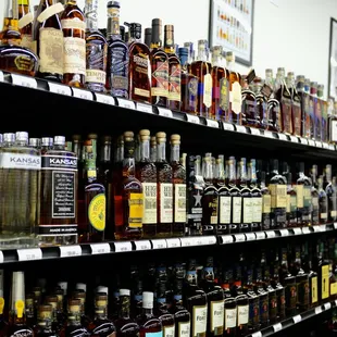 shelves of liquor