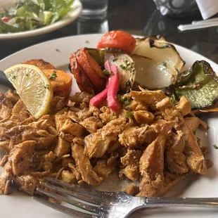 Chicken swarma and Grilled Veggies Side