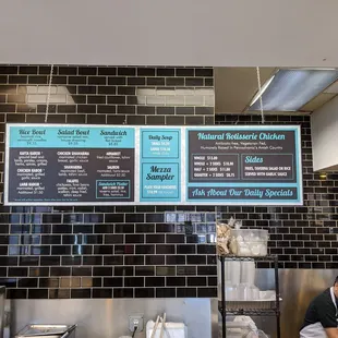 menus on the wall
