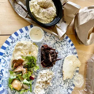 a plate of food on a table