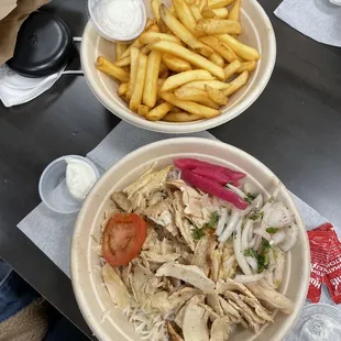 Chicken Shawarma rice and Fries