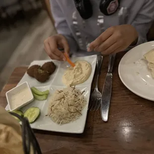 Kids meal with falafel and rice
