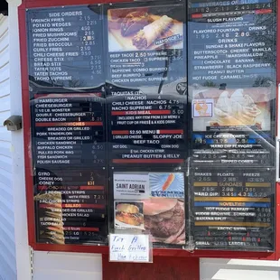 Great prices sandwiches, ice cream and more.