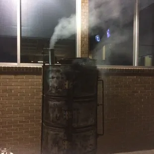 Rollin' smoke for a BBQ benefit.