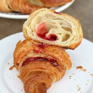 Inside of Raspberry Croissant - very good