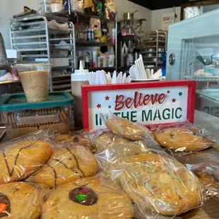 Assorted huge cookies