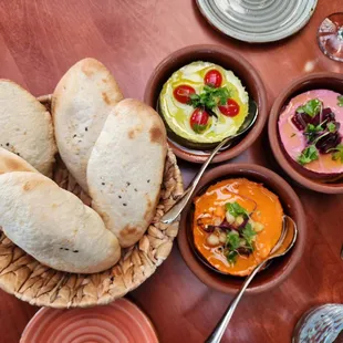 Hummus Trio with housemade pita