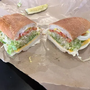 1/2 veggie sub Jersey style