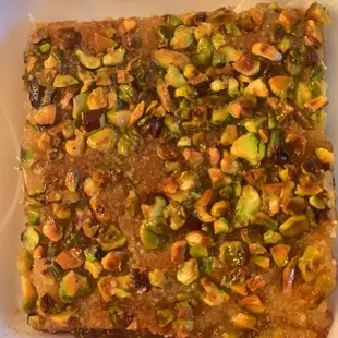 a close up of a piece of food