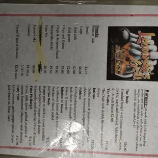 sushi and sashimi, menu