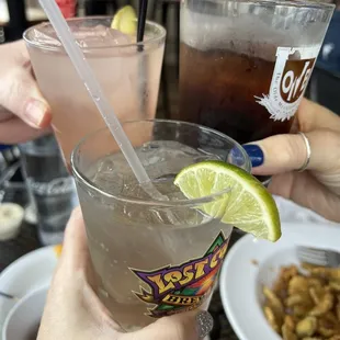 Cheers!! Freedom Park Paloma, Vanilla Vodka with Diet Coke and Deep Eddy's peach with sprite.