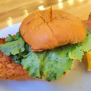 Fantastic fish sandwich with a lotl of delicious fish and well made!