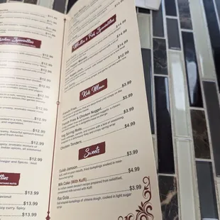 sushi and sashimi, menu
