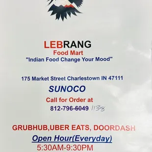Menu front