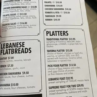 a menu for a salad bowl