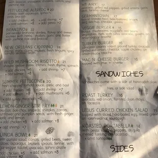 menu