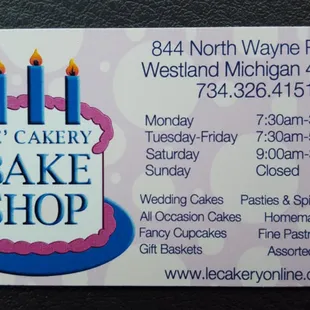 Store business card