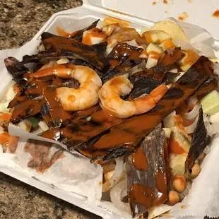 a container of food