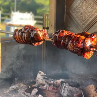 skewered meat on a stick