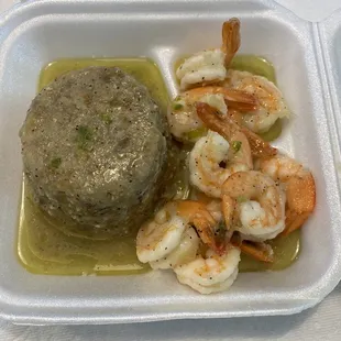 Mofongo Ensalada Camarones