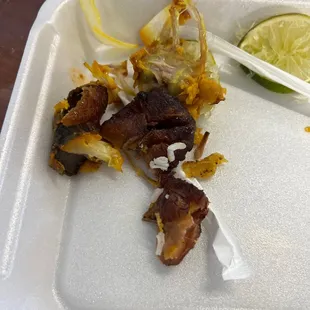 All the grease from the fish.