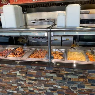 a buffet at a restaurant