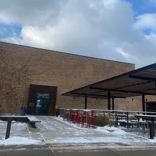 Front seating patio - so nice with snow