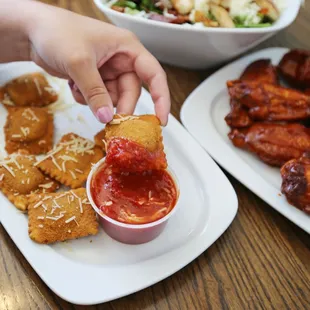chicken wings and fried chicken, food