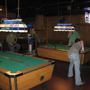billiards and pool tables
