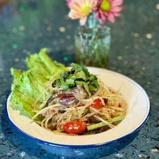 Som-Dtam Plara Laos Style. Papaya Salad
