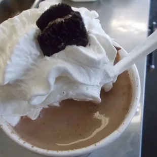 MILKSHAKES MANY FLAVORS  $2.60   ... THIS ONE IS OREO...  ADD .50 FOR WHIP CREME..