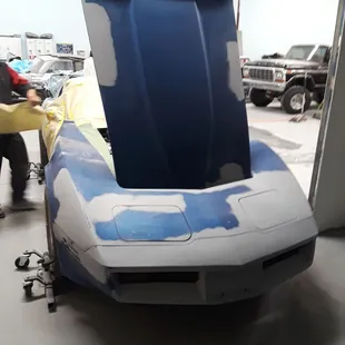 Continuing repairs on the 82 Corvette, preparing for paint