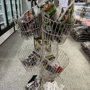 Different types of jerky and snacks