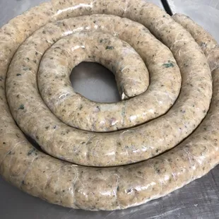 Boudin Sausage absolutely delicious the only place to get it in California is at Lee Esthers Creole And Cajun Cooking