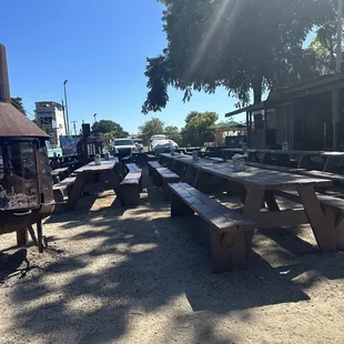 Outdoor seating and fire pit