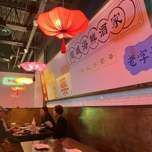 Wall decor on the booths side