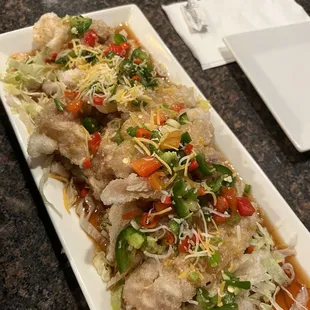 Fried chicken in sweet and sour sauce