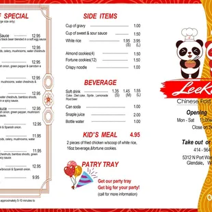 New menu!