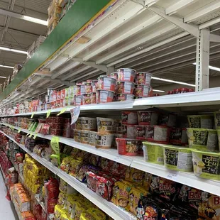New canopy lighting above shelves.
