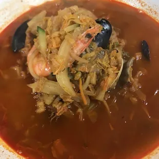 Seafood noodle soup