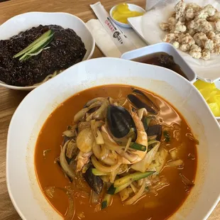 Huge spicy noodle bowl