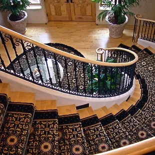 a spiral staircase in a home