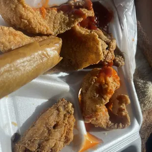 Chicken,fish and veggie egg roll! Delicious!