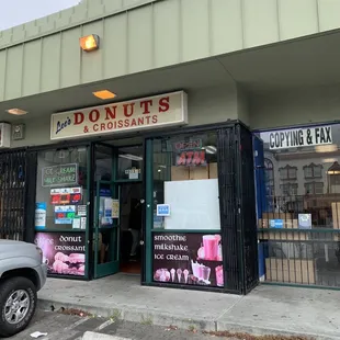 Front of donut shop