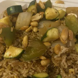 Kungpao shrimp more like kungpao zuchinni