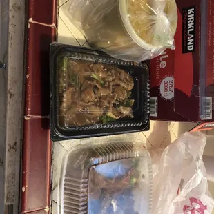 Takeouts. Curry is a must try. Creamy flavor, not spicy. It's perfect!  Other food are great too. Authentic Chinese food.