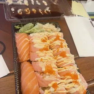 Pink Lady Special Roll(12pcs) &amp; Salmon Sushi