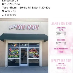 the front of the restaurant