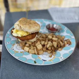 Chicken &amp; biscuit- chicken wasn&apos;t bad but it was it great either