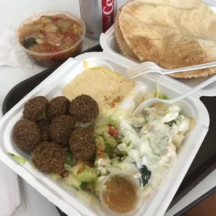 a tray of food on a table